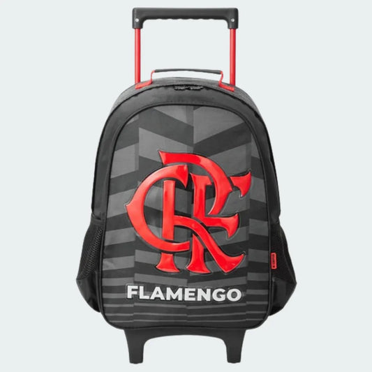 Kit escolar infantil oficial Flamengo: mochila de rodinhas e Mini Mantos camisa