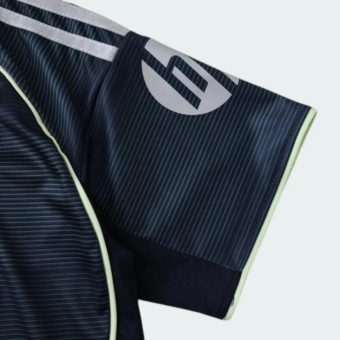 Camisa oficial Mini Mantos infantil do Olympique Lyon, kit completo para pequenos torcedores