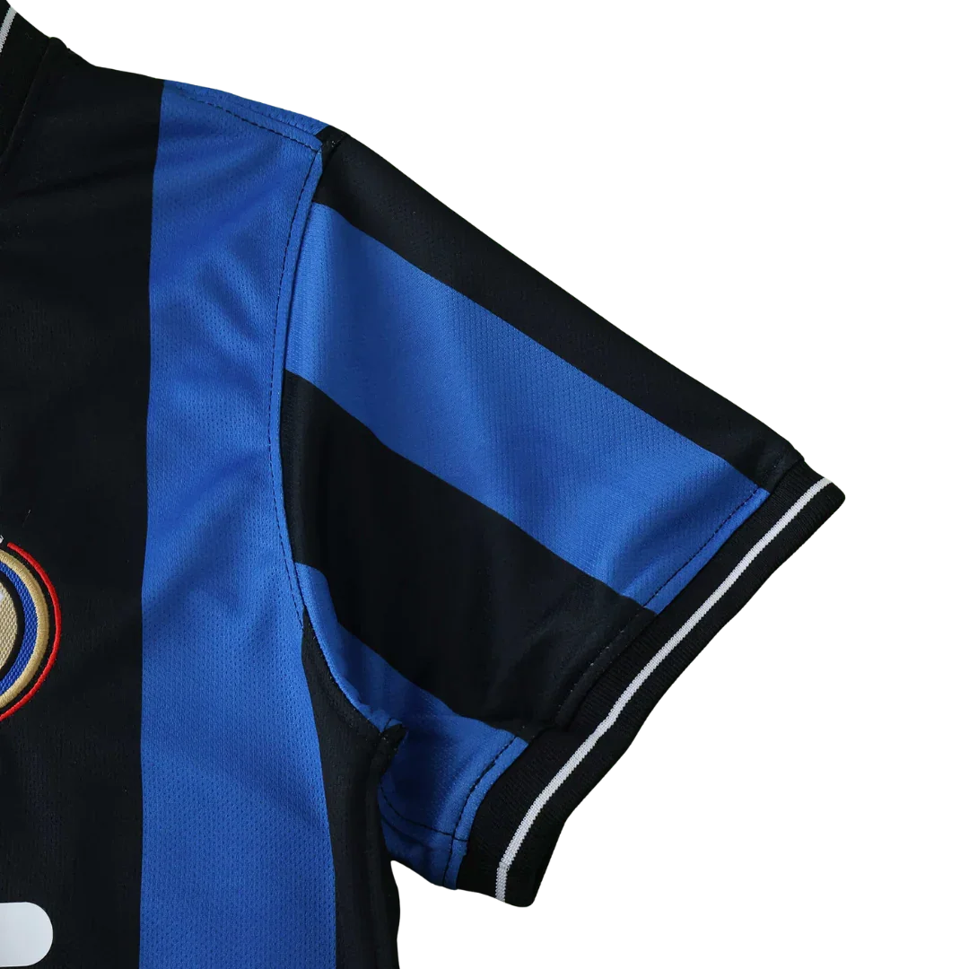Kit infantil oficial camisa Inter Mini Mantos listrada azul e preta