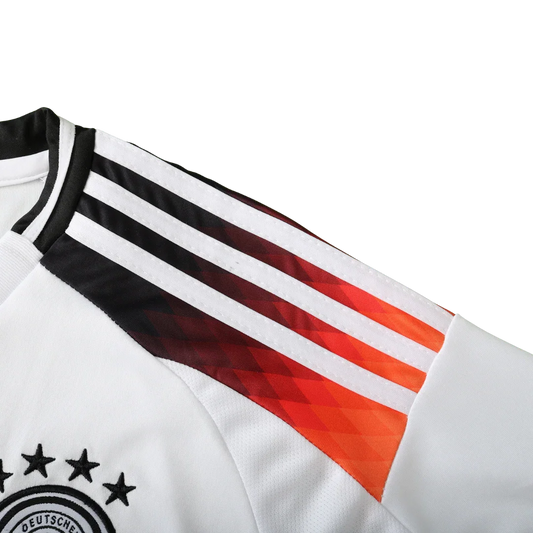 Camisa Alemanha branca infantil oficial Mini Mantos Kit 4 Manga com listras e cores da bandeira
