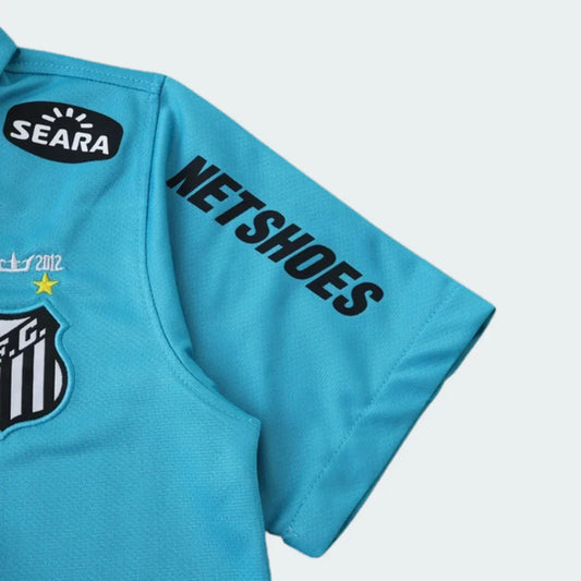 Mini Mantos Santos FC oficial kit camisa infantil azul
