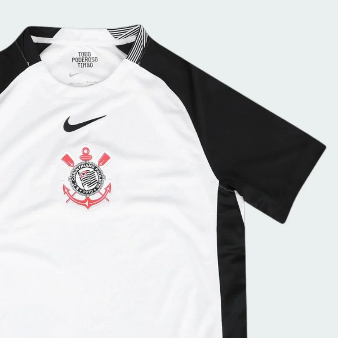 Kit Camisa oficial Corinthians infantil, Mini Mantos branca e preta Perfeita para os pequenos torcedores
