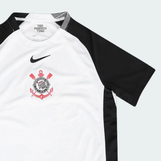 Kit Camisa oficial Corinthians infantil, Mini Mantos branca e preta Perfeita para os pequenos torcedores