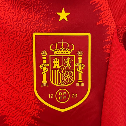Camisa oficial infantil Espanha kit, Mini Mantos vermelha com brasão e estrela amarela