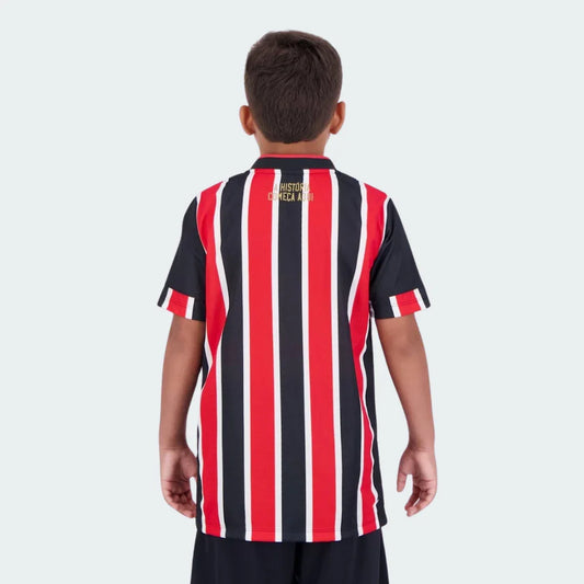 Kit oficial infantil Mini Mantos Athletico Paranaense camisa listrada vista de costas