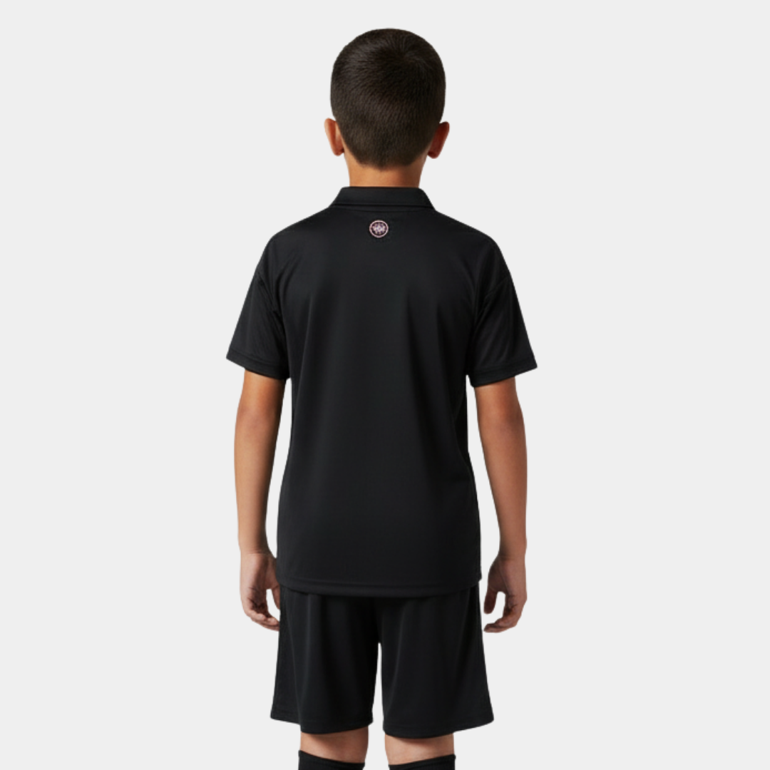 Detalhes do Kit Infantil Preto com rosa Inter miami II de costas 