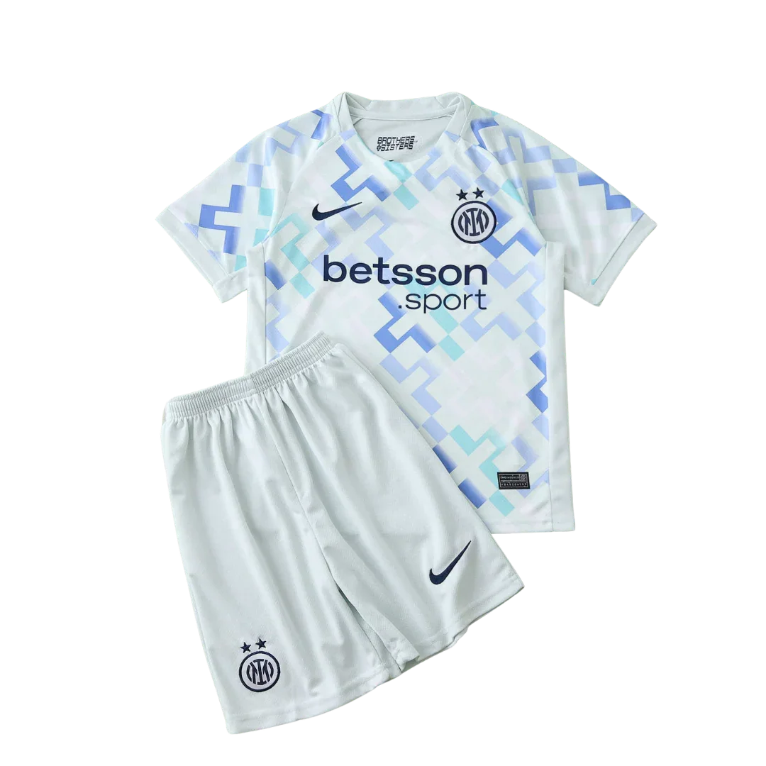 Kit oficial infantil Inter de Milão, camisa e shorts Mini Mantos