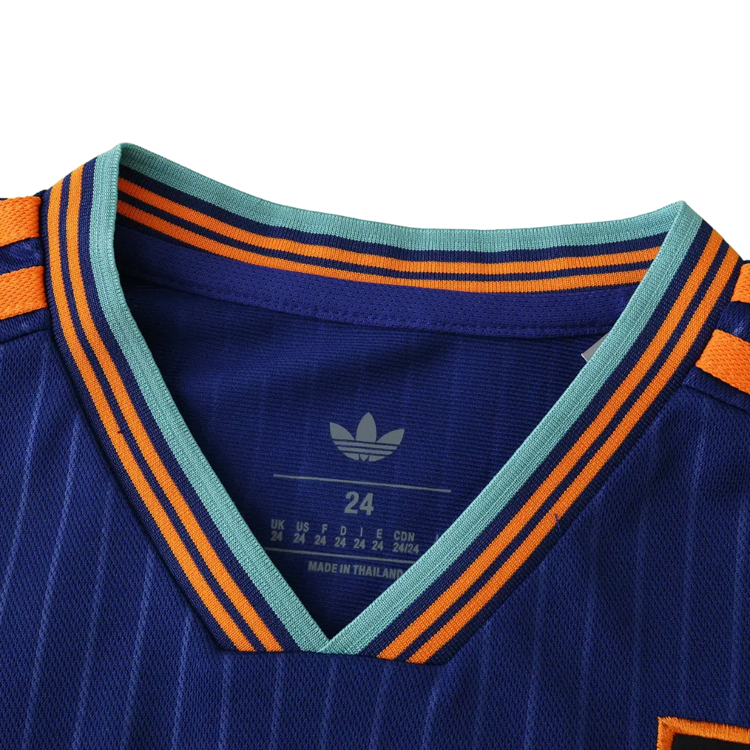 kit camisa infantil oficial Mini Mantos Time Azul Laranja número 24