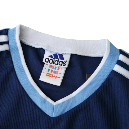 Camisa infantil oficial Mini Mantos kit para time de futebol Adidas azul