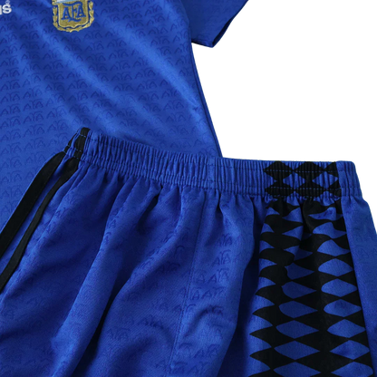 Kit camisa infantil oficial Argentina Mini Mantos azul com shorts. Ideal para pequenos craques