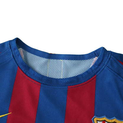Camisa oficial infantil Barcelona Mini Mantos, kit de jogo do Barcelona para pequenos craques