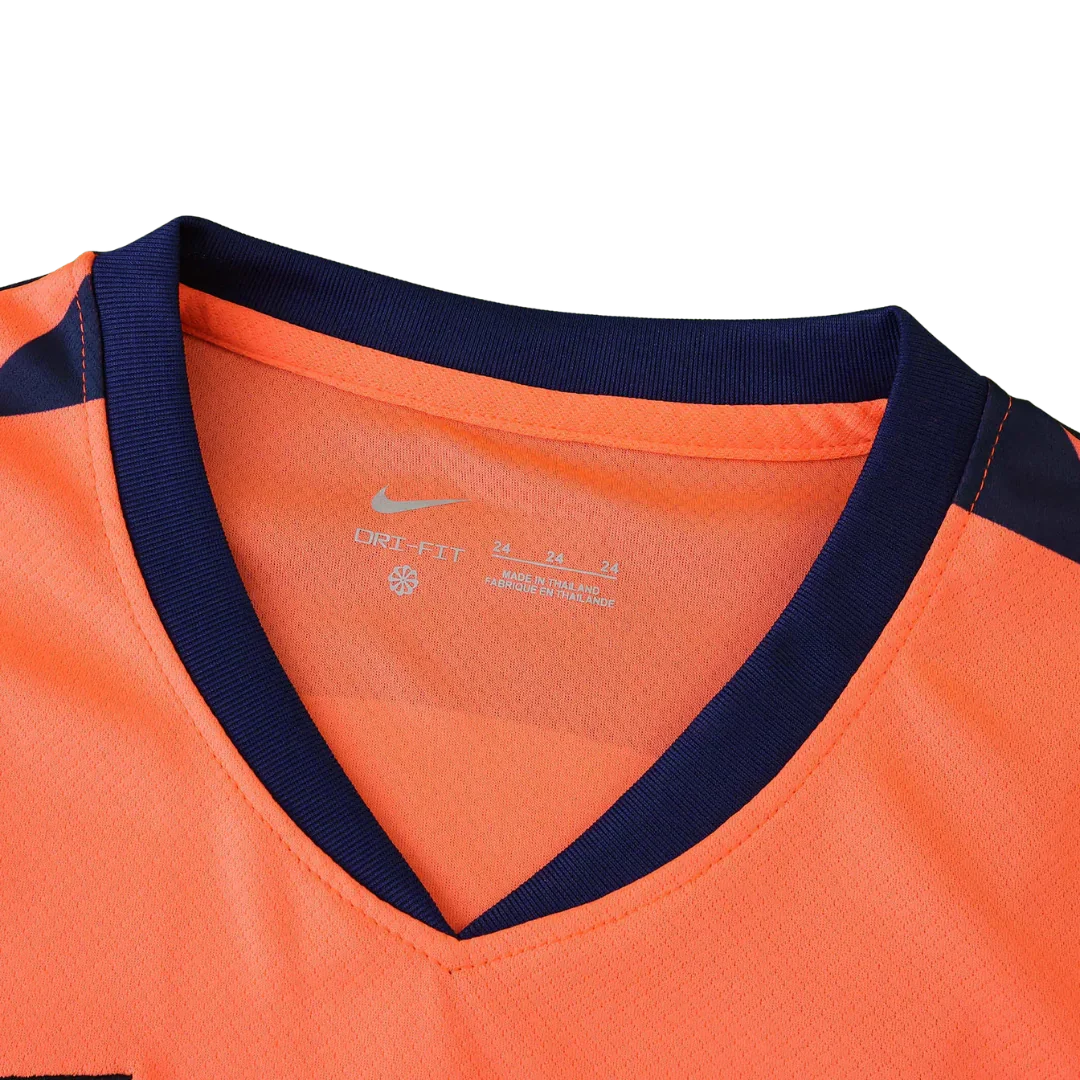 Kit camisa oficial infantil [TIME] Mini Mantos. Nike Dri-FIT, gola laranja e azul marinho