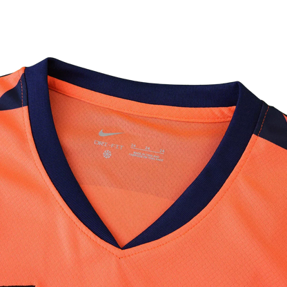 Kit camisa oficial infantil [TIME] Mini Mantos. Nike Dri-FIT, gola laranja e azul marinho