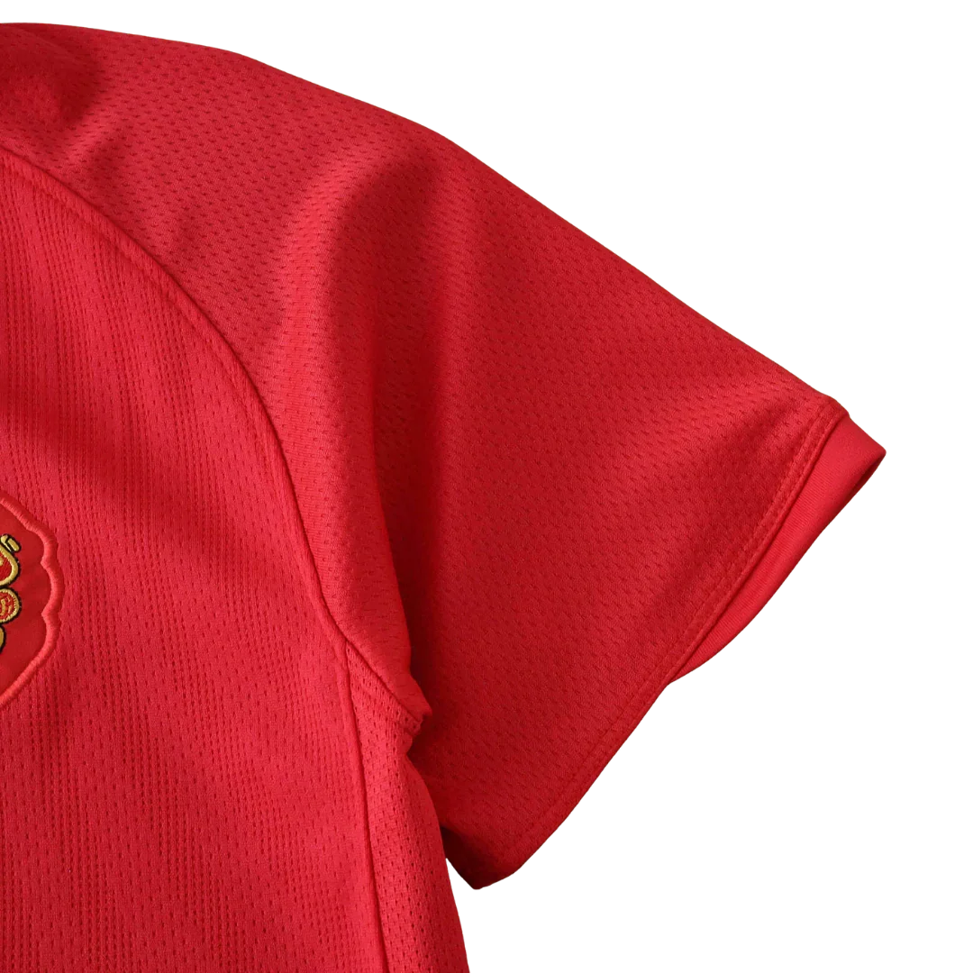Camisa oficial infantil kit Bélgica Mini Mantos, tecido mesh vermelho