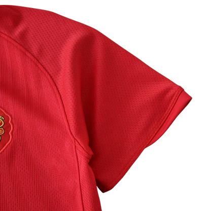 Camisa oficial infantil kit Bélgica Mini Mantos, tecido mesh vermelho