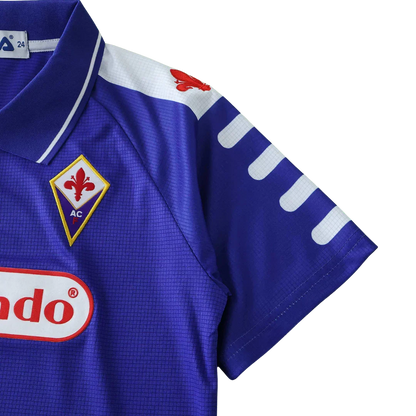 Camisa oficial infantil Fiorentina roxa, Kit Mini Mantos 4. Perfeita para os pequenos torcedores
