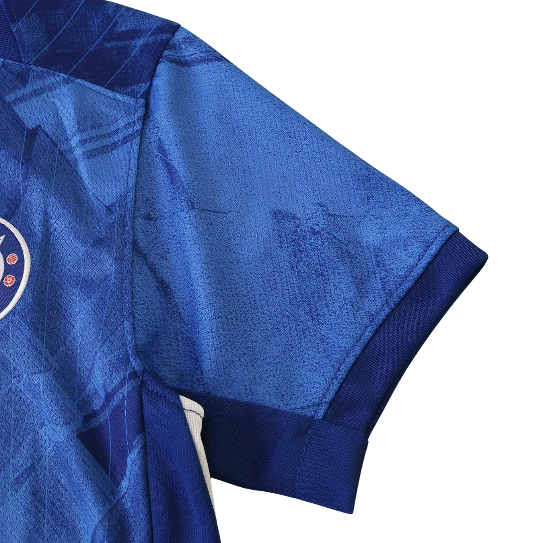 Camisa futebol oficial Chelsea azul infantil, kit Mini Mantos