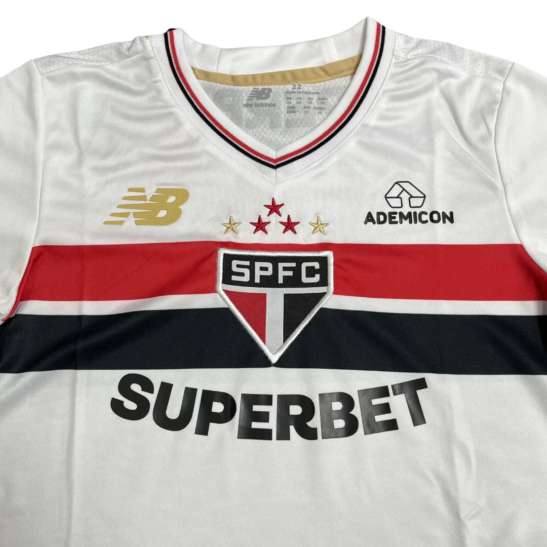 Kit camisa oficial infantil São Paulo FC Mini Mantos, ideal para torcedores mirins