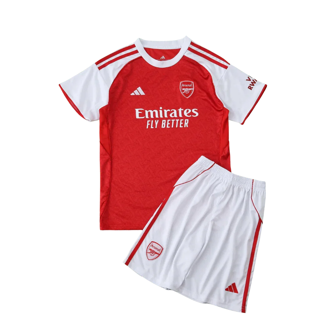 Kit infantil oficial Arsenal, camisa vermelha e branca e shorts, Mini Mantos