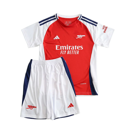 Mini Mantos Arsenal kit oficial infantil, camisa e shorts vermelho e branco
