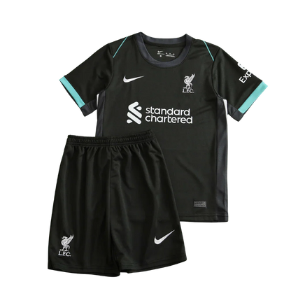 Kit infantil oficial Liverpool Mini Mantos, camisa e shorts pretos
