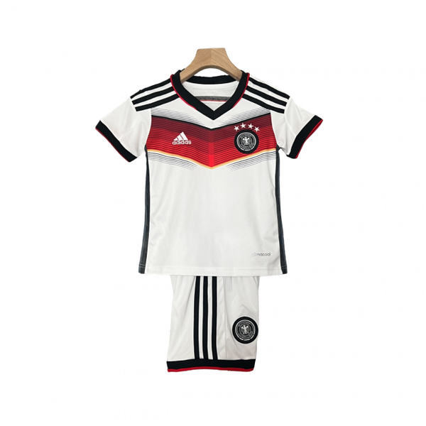 Camisa infantil retrô da Alemanha I 2014. Estilo e nostalgia para os fãs. Compre agora!