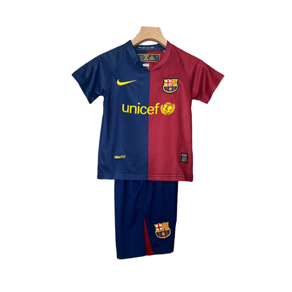 Camisa infantil retrô do Barcelona I 08/09. Estilo e nostalgia para os fãs. Compre agora!