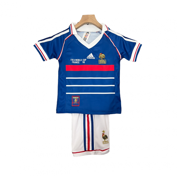 Camisa infantil retrô da França I 1998. Estilo e nostalgia para os fãs. Compre agora!
