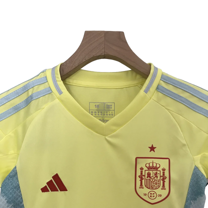 Camisa infantil oficial Espanha kit Mini Mantos amarela Adidas