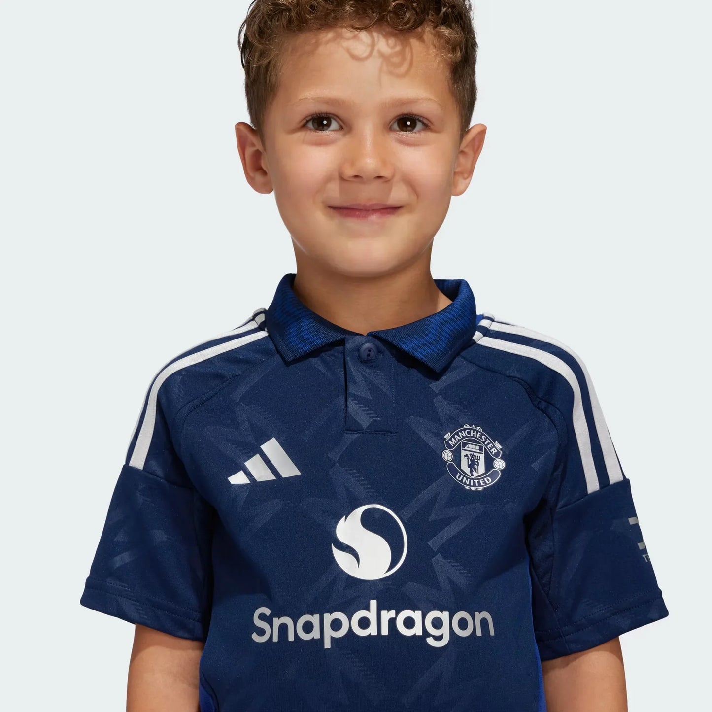 Camisa oficial infantil Manchester United azul marinho polo, kit Mini Mantos de futebol