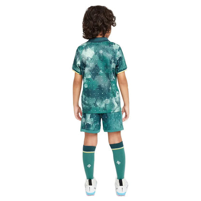 Mini Mantos kit infantil oficial [Nome do Time], camisa quarto uniforme, verde com estampa galáxia