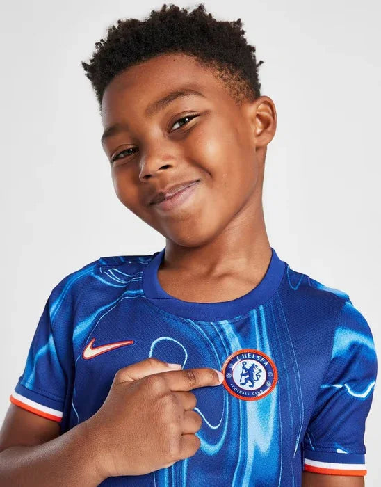 Camisa oficial Chelsea infantil Mini Mantos. Kit de futebol para jovem