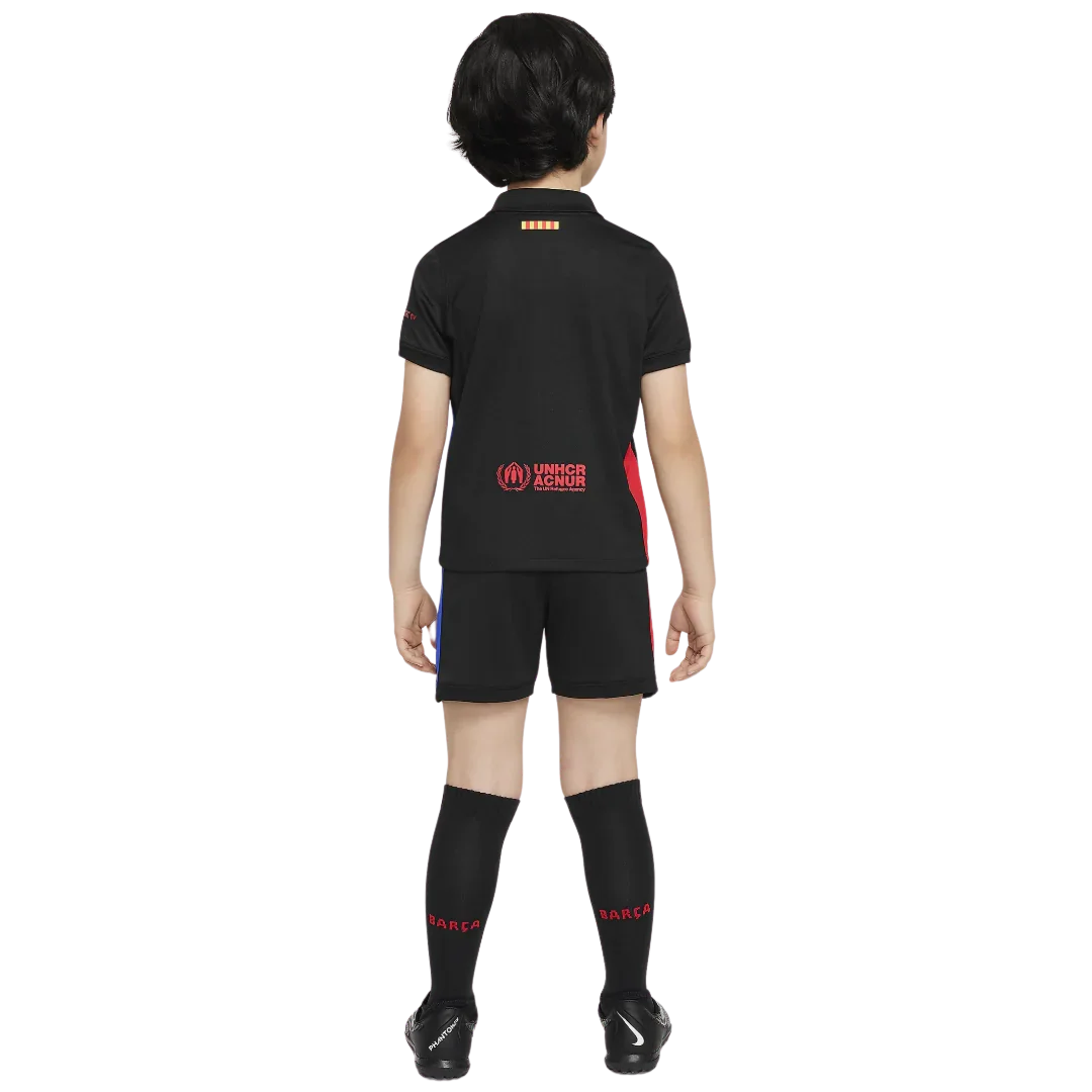 Mini Mantos oficial kit infantil FC Barcelona: camisa, shorts e meias para pequenos fãs do Barça