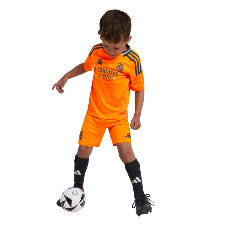 Camisa infantil do Real Madrid II 24/25. Conforto e estilo para os pequenos torcedores. Compre já!