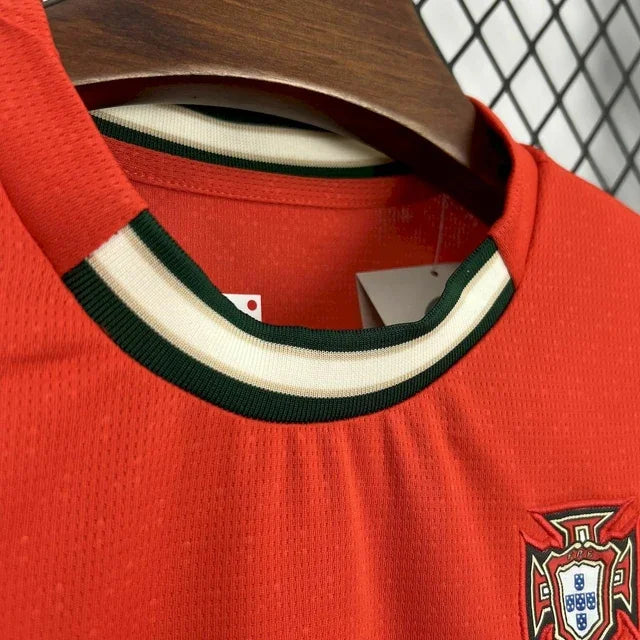 Camisa infantil oficial Portugal vermelha, kit Mini Mantos
