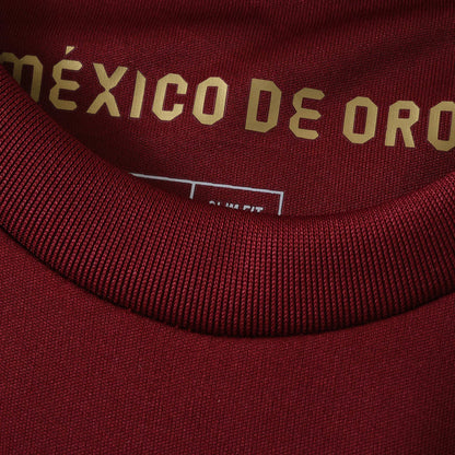 Mini Mantos infantil oficial kit camisa México, detalhe gola com texto dourado MÉXICO DE ORO
