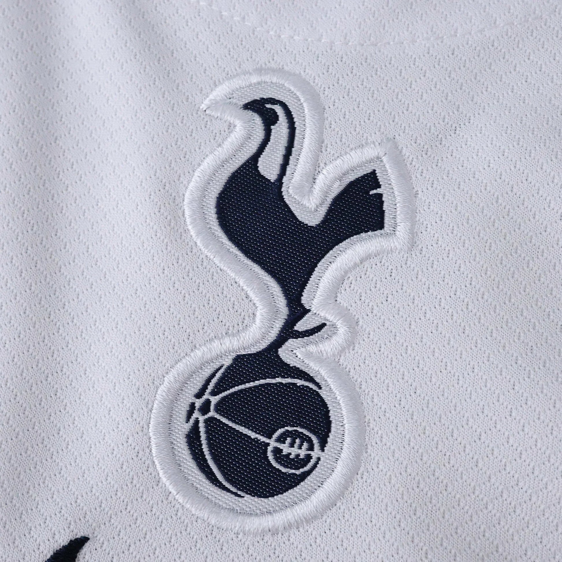 Camisa oficial infantil Tottenham Hotspur, kit Mini Mantos com logo bordado para o seu pequeno torcedor
