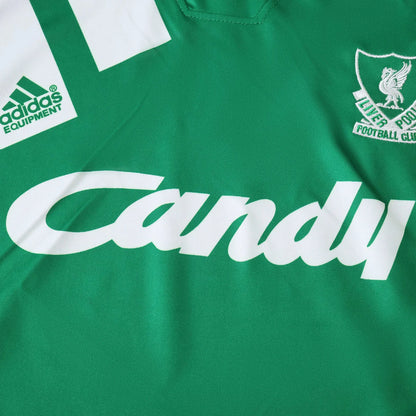 Camisa infantil oficial do Liverpool verde Adidas Mini Mantos kit Candy