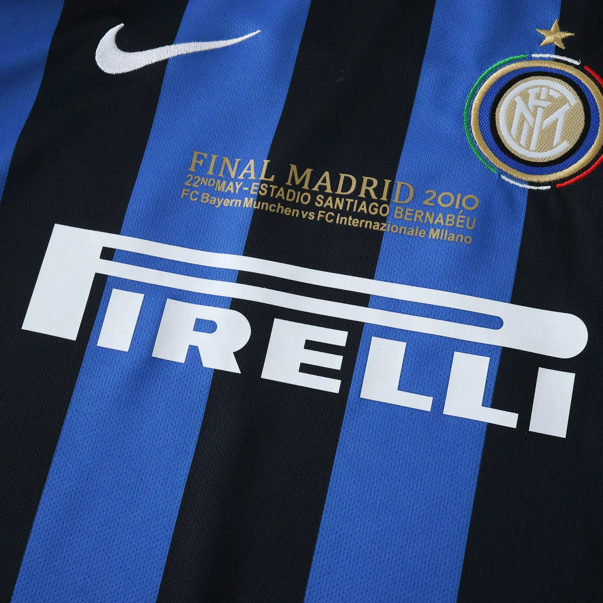Camisa Inter Milan infantil oficial, kit Mini Mantos Final Madrid 2010