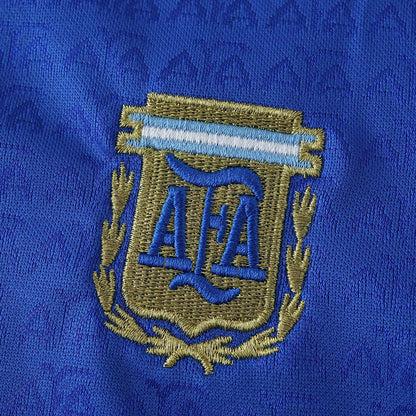 Camisa oficial infantil Argentina Mini Mantos, kit completo com escudo AFA bordado em azul