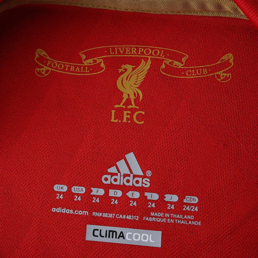 Mini Mantos Liverpool kit oficial: camisa infantil Adidas Climacool, tamanho 24