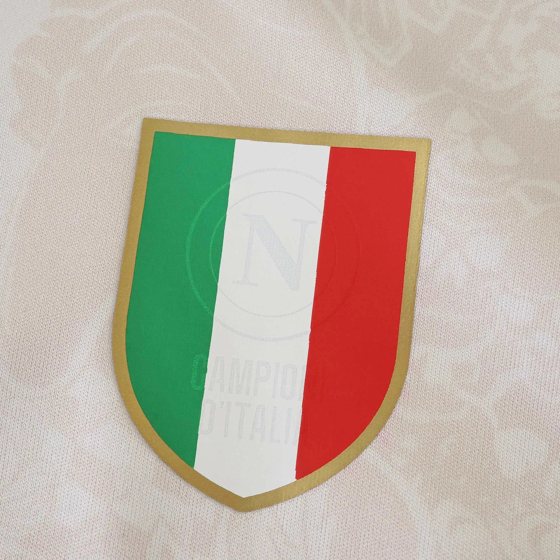 Brasão oficial Scudetto Napoli para kit camisa infantil Mini Mantos. Detalhe cores da Itália