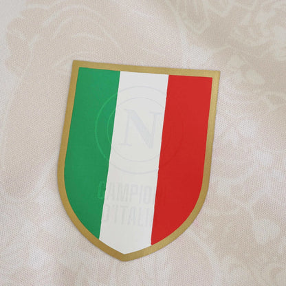 Brasão oficial Scudetto Napoli para kit camisa infantil Mini Mantos. Detalhe cores da Itália