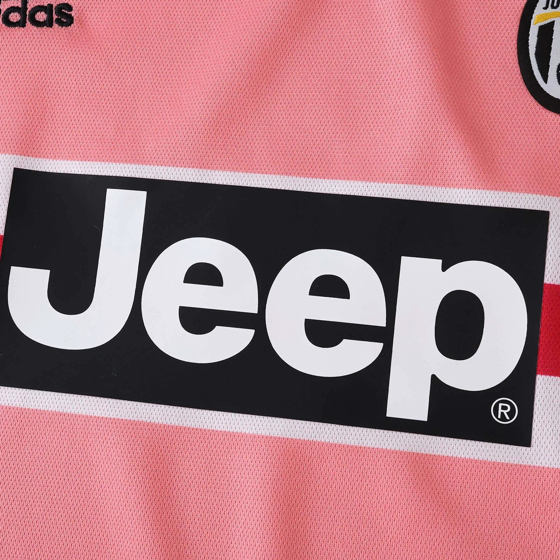 Mini Mantos Juventus oficial kit quarta camisa rosa infantil com Jeep