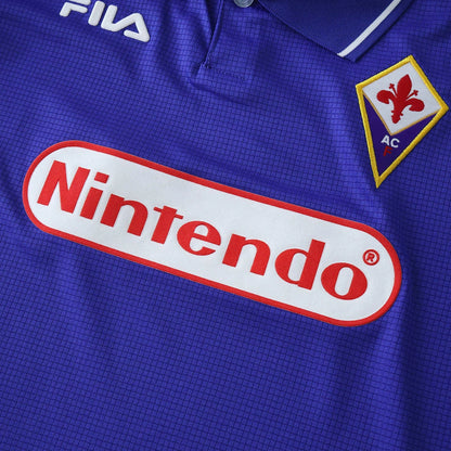 Camisa de futebol infantil oficial Fiorentina roxa Mini Mantos. Kit com Fila e Nintendo