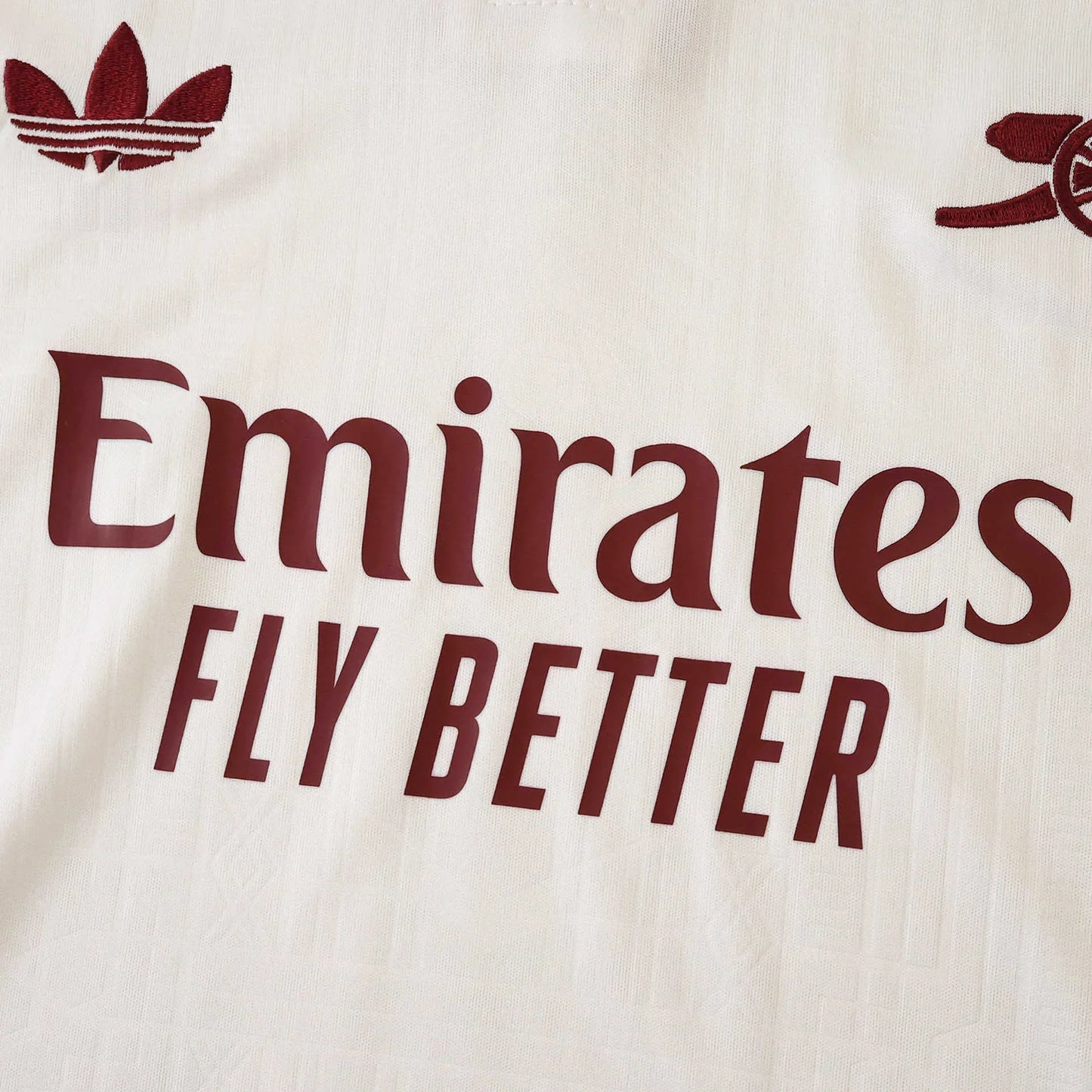 Camisa oficial infantil Arsenal Mini Mantos kit branca Adidas Emirates Fly Better