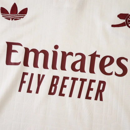 Camisa oficial infantil Arsenal Mini Mantos kit branca Adidas Emirates Fly Better