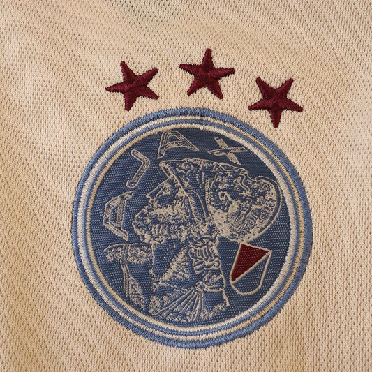 Camisa infantil oficial Ajax kit Mini Mantos, bordado do escudo azul e 3 estrelas vermelhas