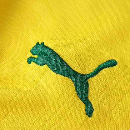 Kit camisa infantil oficial seleção brasileira, bordado Puma verde em Mini Mantos