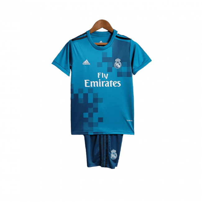 Camisa infantil retrô do Real Madrid III 17/18. Reviva os momentos clássicos. Compre já!